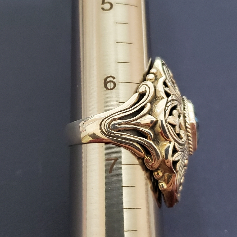 Samuel B Sterling Blue Topaz Ring Sz 6.75 - Picture 9 of 9